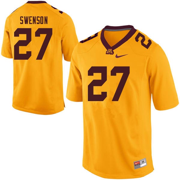 Men #27 Calvin Swenson Minnesota Golden Gophers College Football Jerseys Sale-Gold - Click Image to Close